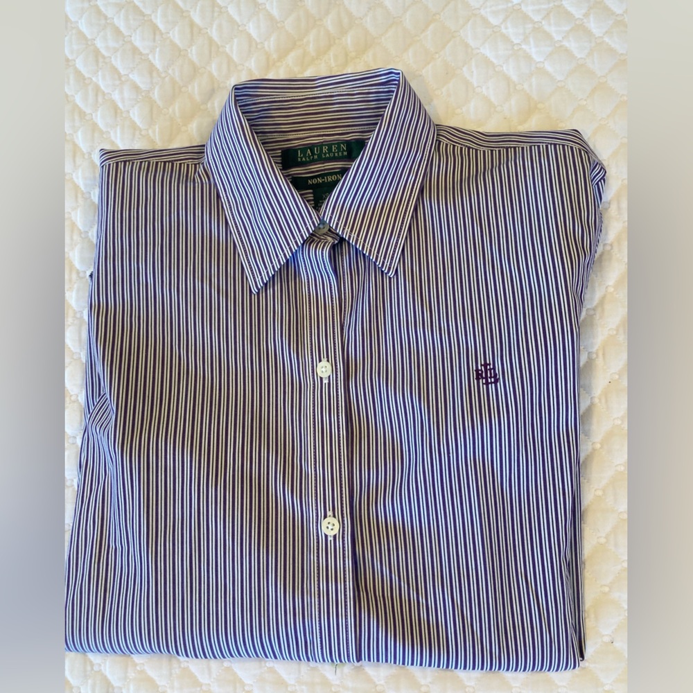 Lauren Ralph Lauren Non—Iron Striped Buttons Down Shirt XS - Picture 10 of 12